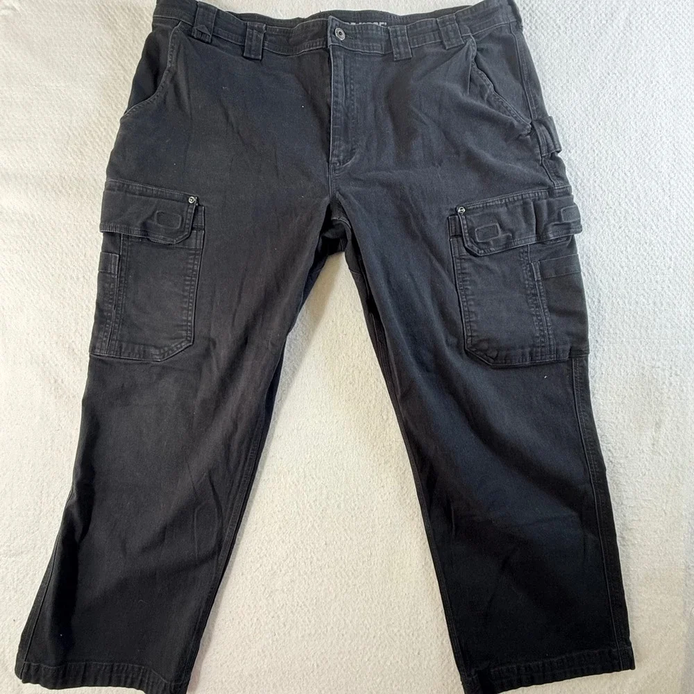 Duluth Trading Co Cargo Pants Mens 42x30 Flex Fire Hose Relaxed Fit Black